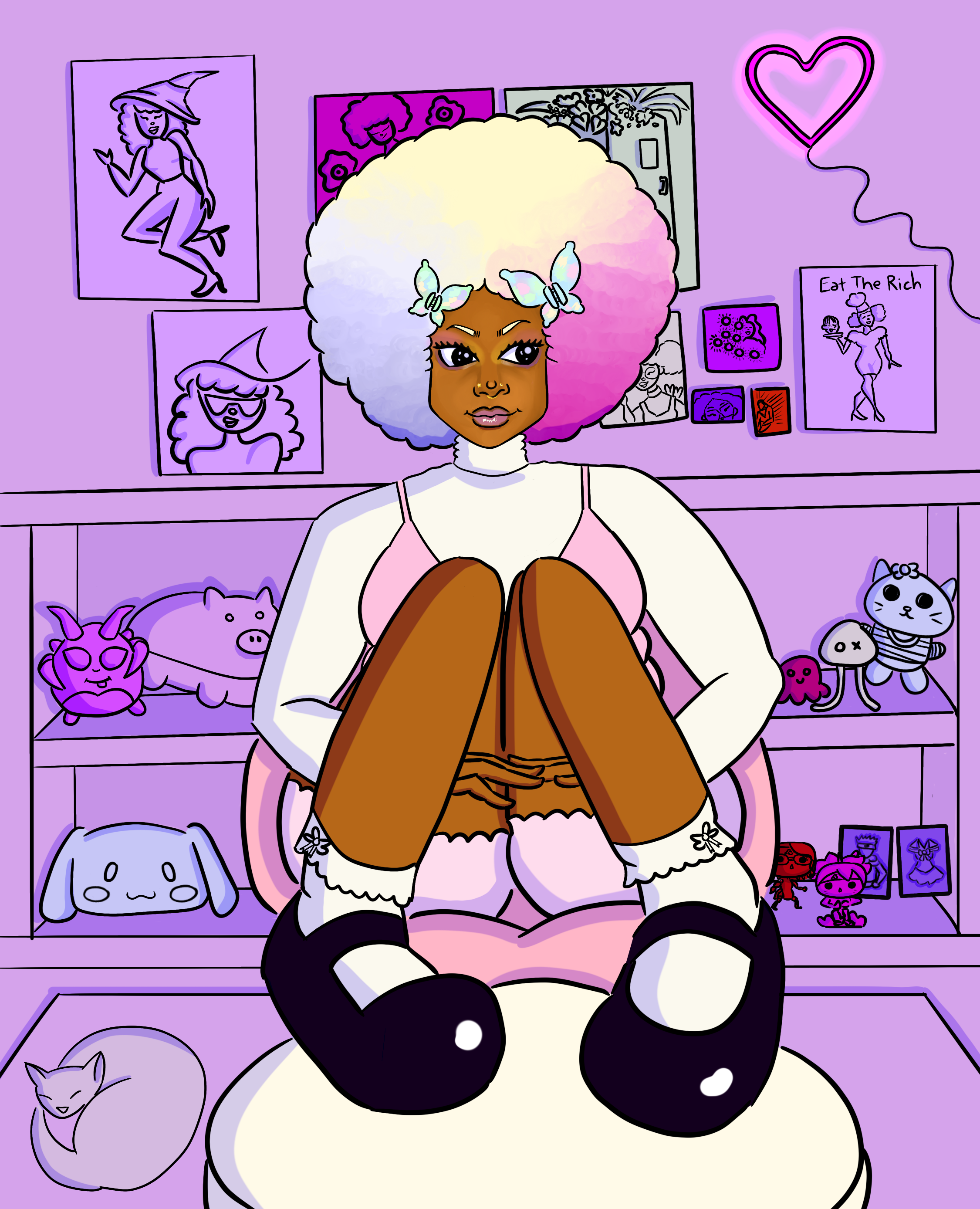 Digital Fanart of Ninti's Enid Sinclair Afro Cosplay