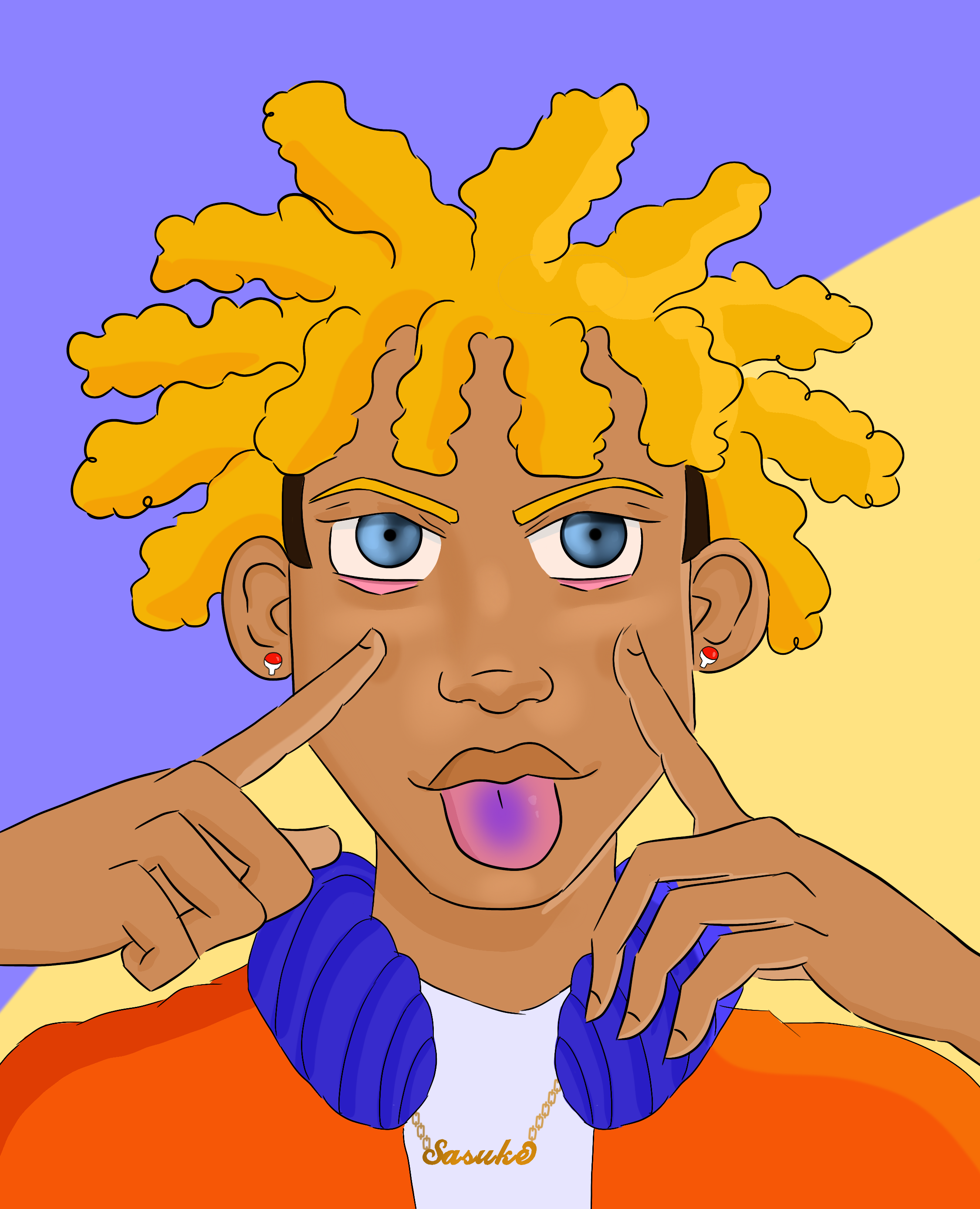 Digital Fanart of Black Naruto Uzumaki